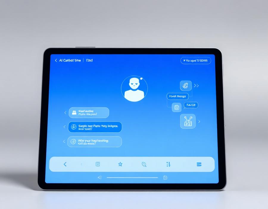 AI assistant interface displayed on a tablet